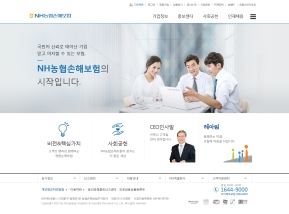 NH농협손해보험 회사소개 국문 인증 화면