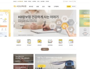 KB손해보험 대표홈페이지 인증 화면