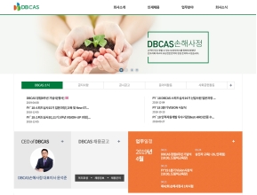 DBCAS손해사정 홈페이지 인증 화면