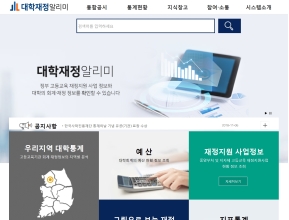 대학재정알리미 인증 화면