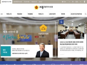 세종특별자치시의회 인증 화면